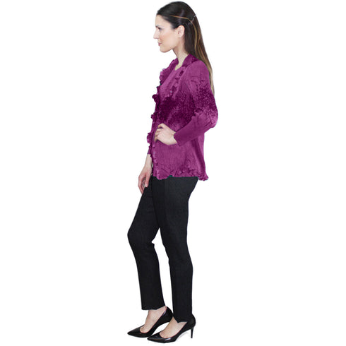 Ruffle Print Crinkle Jacket - JK752